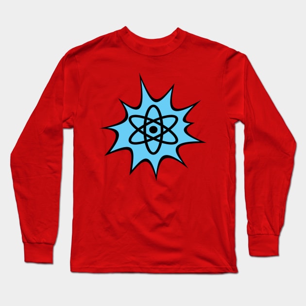 Dynamic Atomic symbol cartoon style science geek gifts Long Sleeve T-Shirt by LittleBean